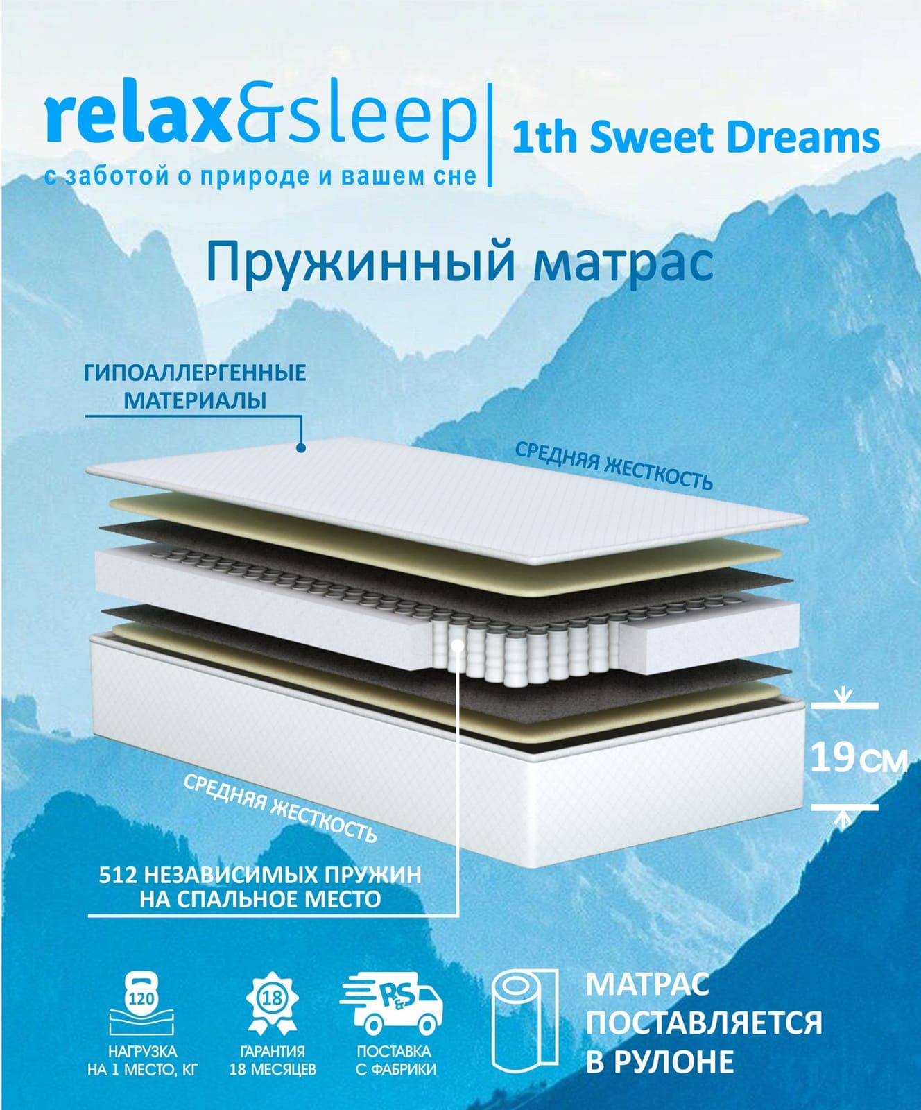 Матрас Relax&Sleep 1th Sweet Dreams